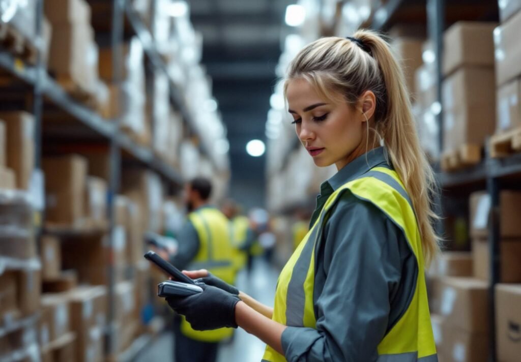 working woman doing job at amazon overtime