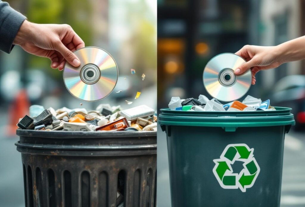 old cd trash vs recycle