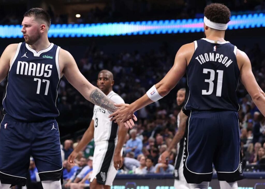 klay thompson luka doncic debut dallas mavericks win spurs