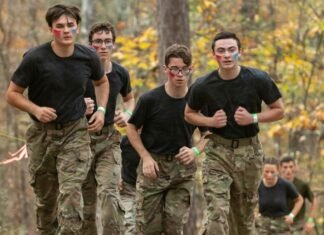 LAHS NJROTC cadets competing in Extreme Raider Challenge