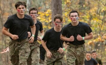 LAHS NJROTC cadets competing in Extreme Raider Challenge