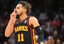 Atlanta Hawks Trae Young game action