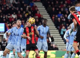 Dean Huijsen Bournemouth goal Tottenham match