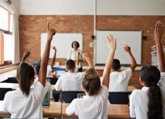 Israeli students in a classroom