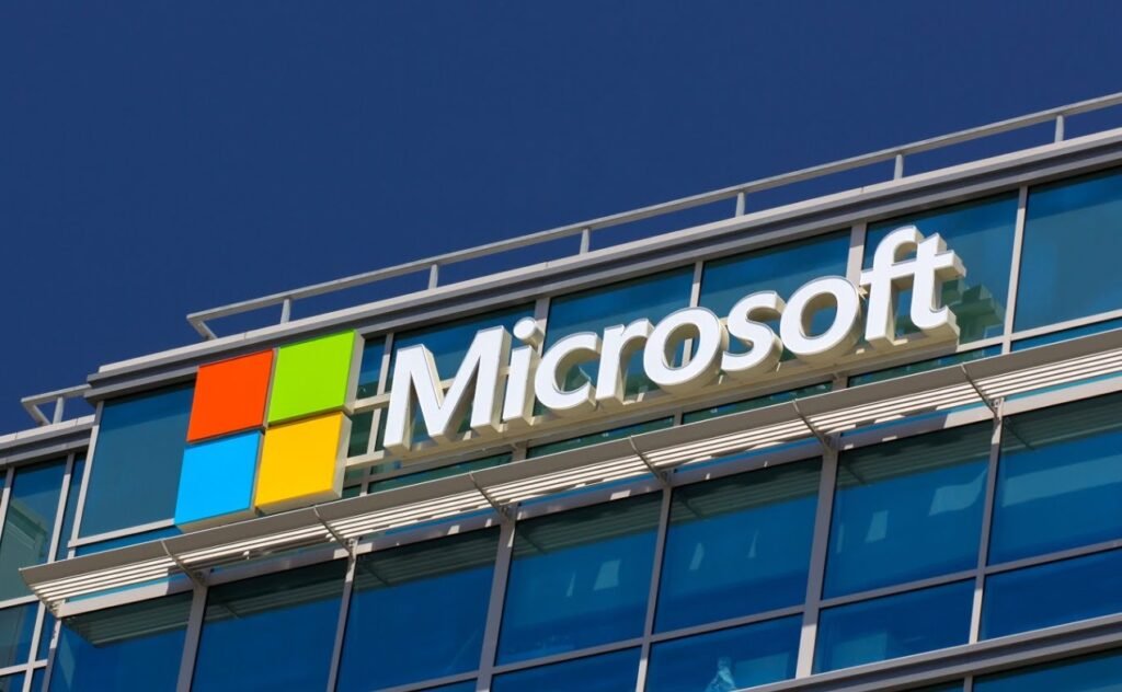 Microsoft logo building Shutterstock