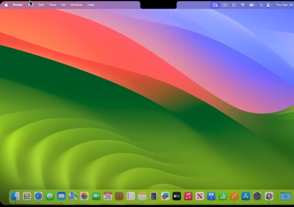 hidden menu bar item behind camera notch on macbook pro