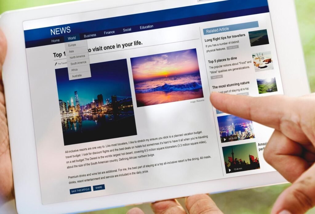 news website homepage alternative names