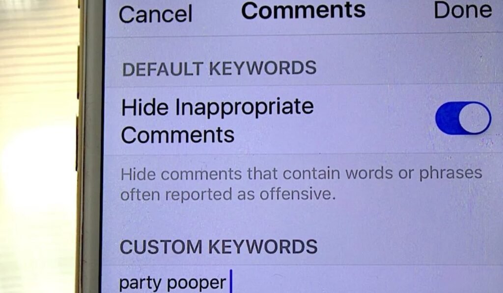 Instagram comment filters update
