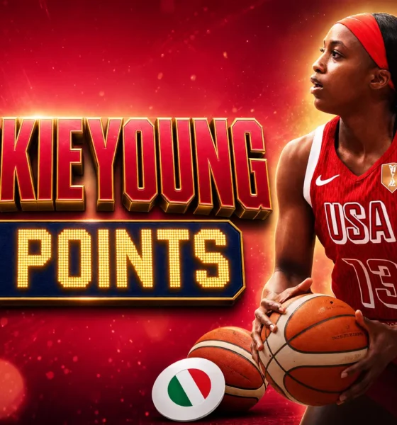 Jackie Young 10 points Team USA Italy 55-52