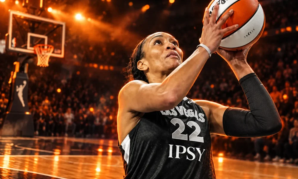 A'ja Wilson two 1000-point seasons Aces sweep
