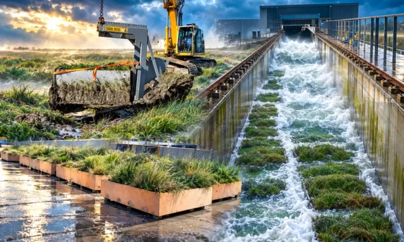 salt marsh wave attenuation in extreme storms flume test