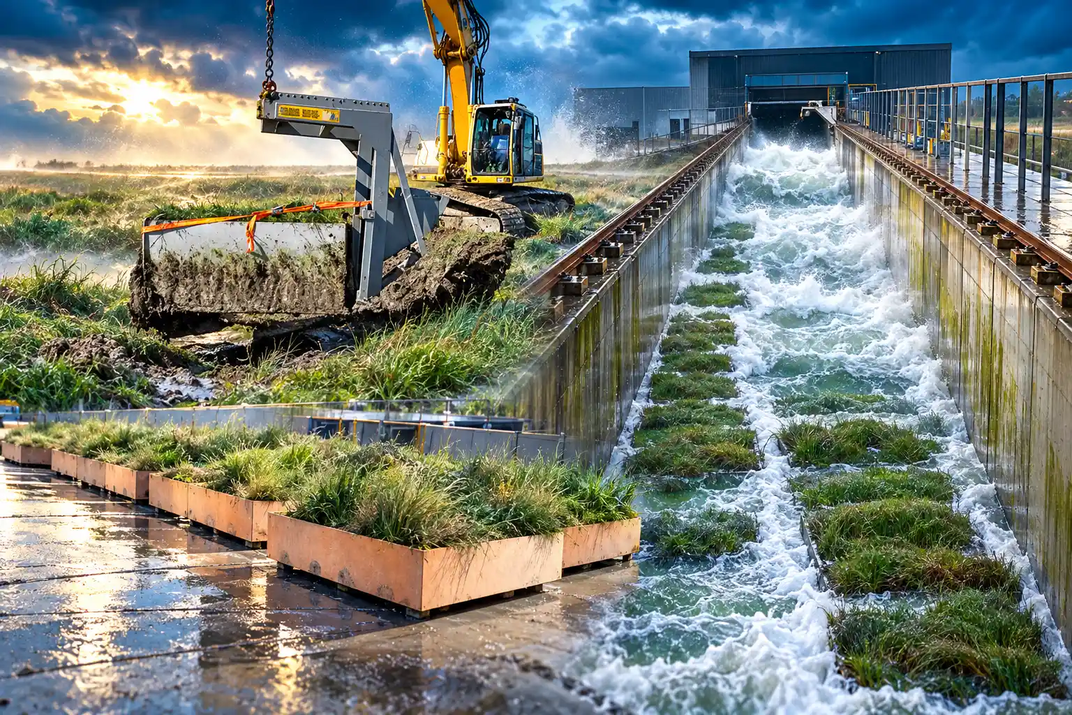 salt marsh wave attenuation in extreme storms flume test