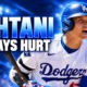 Shohei Ohtani NLDS Game 1 biceps knee injury Dodgers